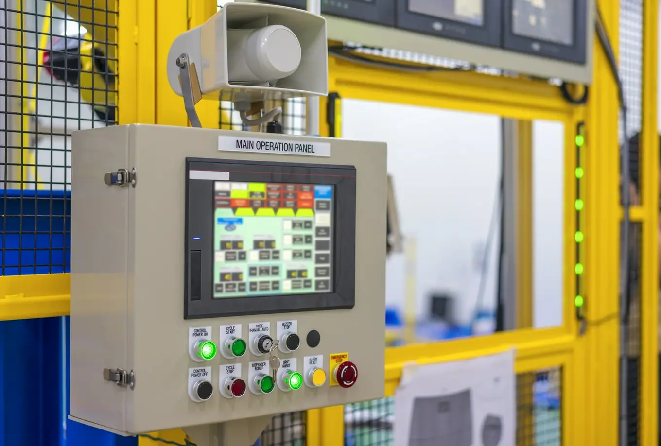 panel sterowania maszyny przemysłowej